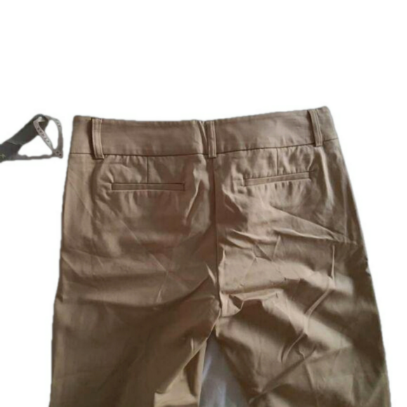 NWT Kenar Women's Khaki Solid Flat Front Cotton Blended Pants Size 4 - Picture 4 of 11